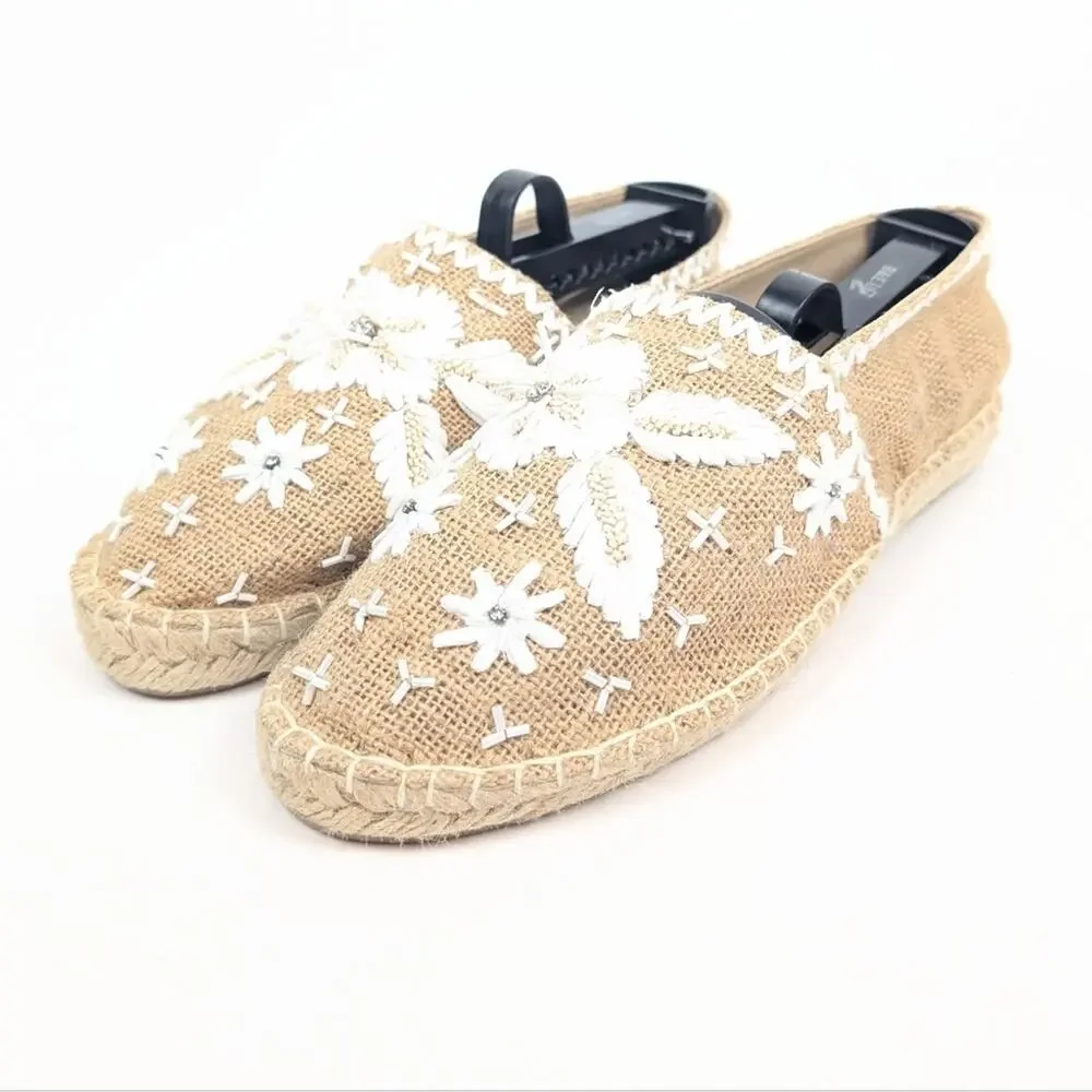 Antik Batik Tori Espadrilles EU 38 Natural Slip On Woven Flat Resort Boho